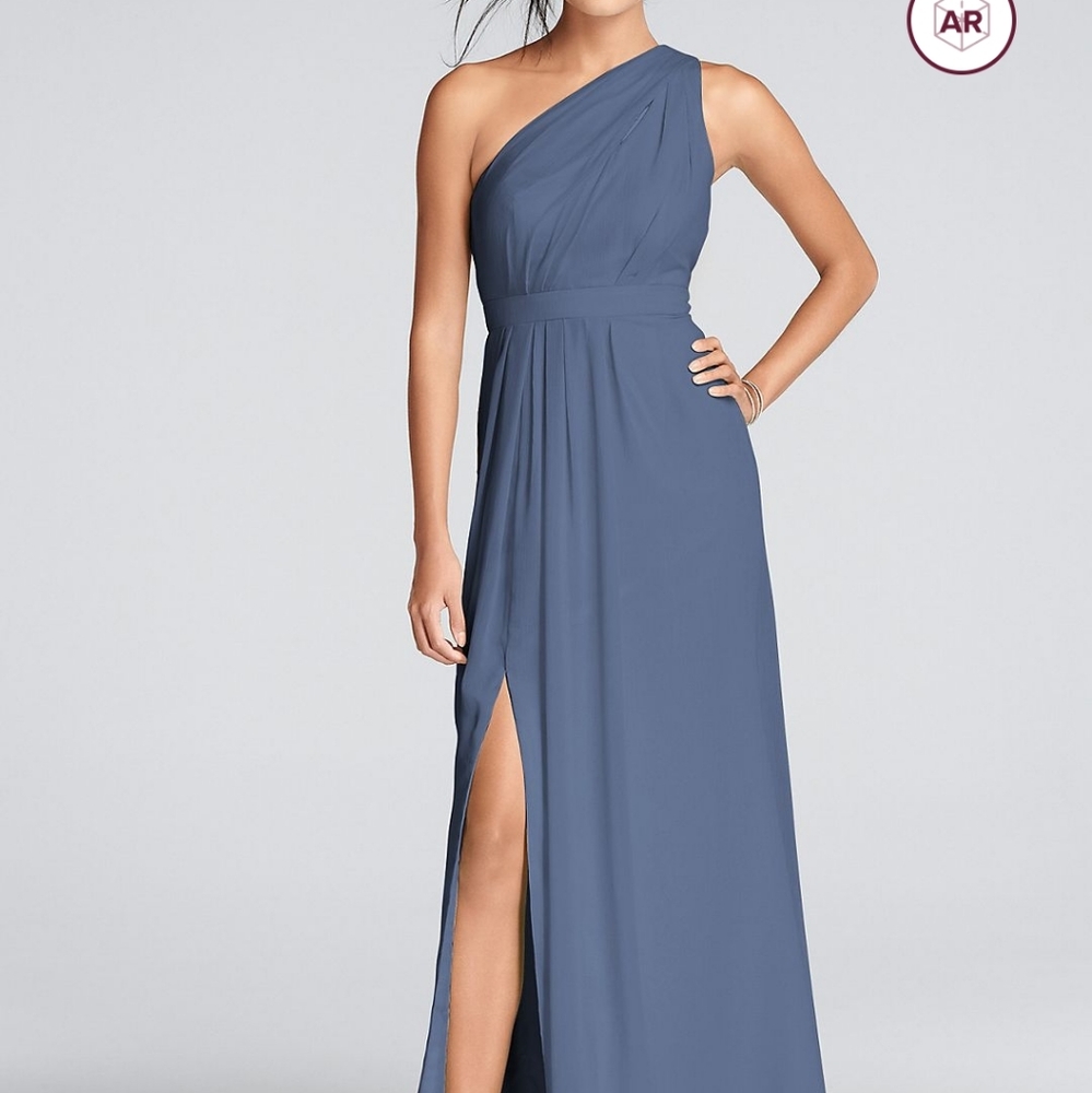 Davids bridal bridesmaid dress steel blue
